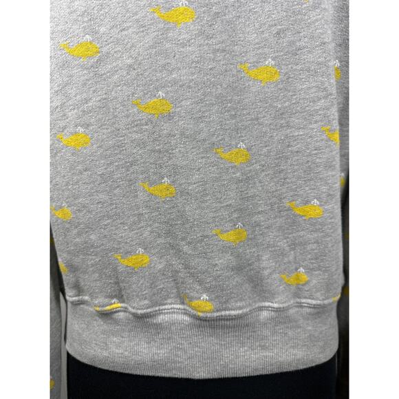 Wildfox Couture Small Gray Yellow Sweatshirt Nautical Whale Print Crew Neck Sz S - Picture 9 of 13